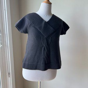 V-neck Club Monaco Short Sleeve Wool Sweater - Size Small